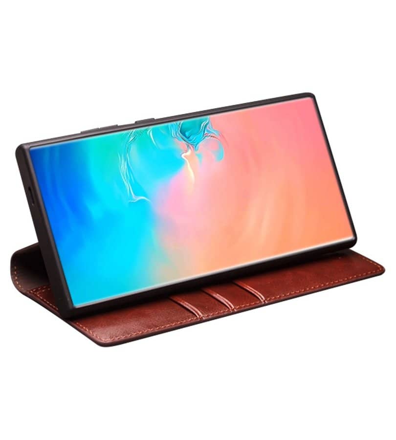 Кожен Калъф за Samsung S25, Qialino Book Case, Черен (5)