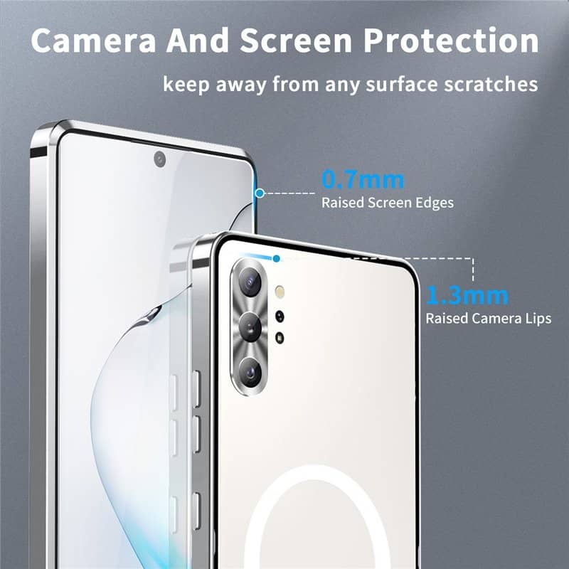 Magsafe Калъф за Samsung Note 10 Plus, Metal Case, Сребрист (11)