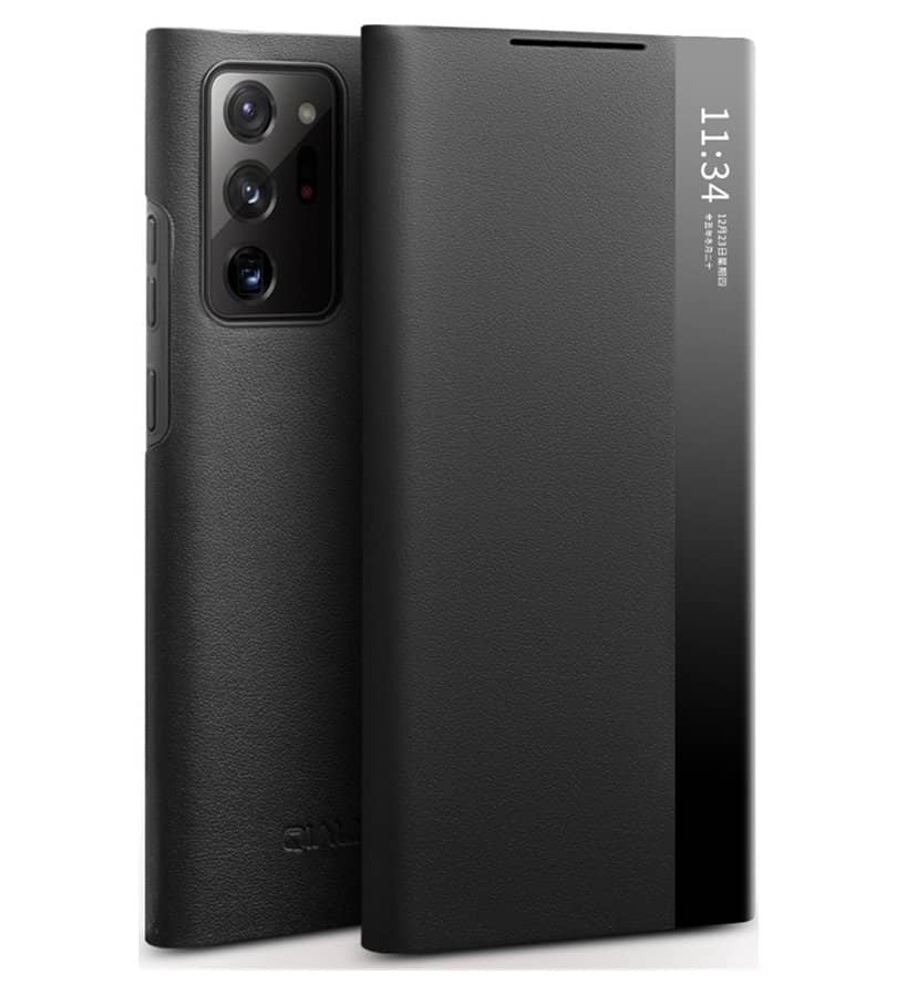 Активен Калъф за Samsung Note 20 Ultra, Qialino Smart Book Case, Черен