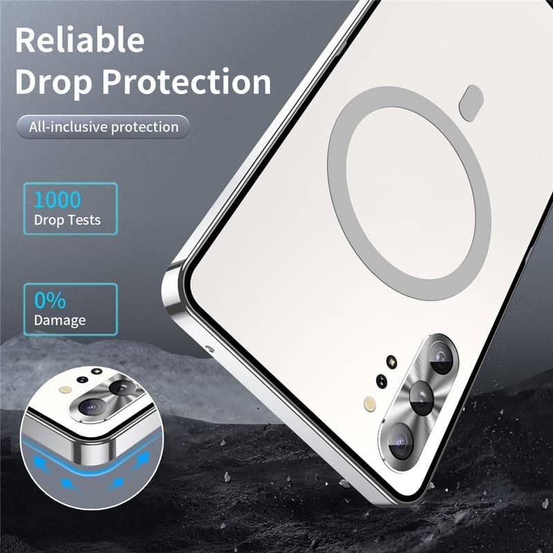 Magsafe Калъф за Samsung Note 10 Plus, Metal Case, Сребрист (6)