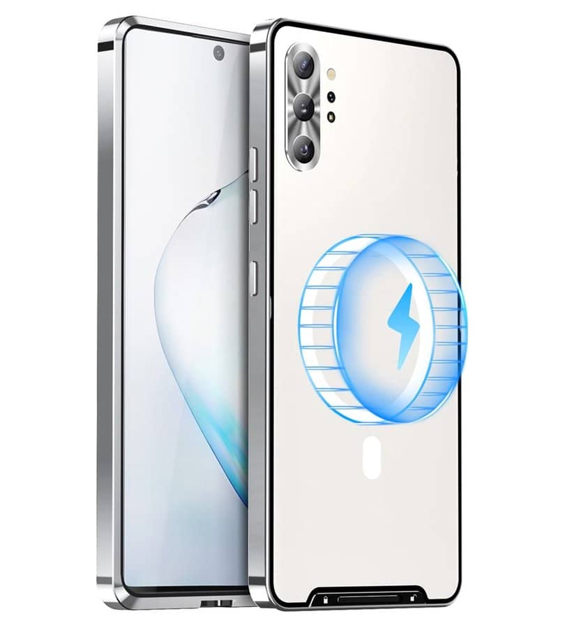 Magsafe Калъф за Samsung Note 10 Plus, Metal Case, Сребрист