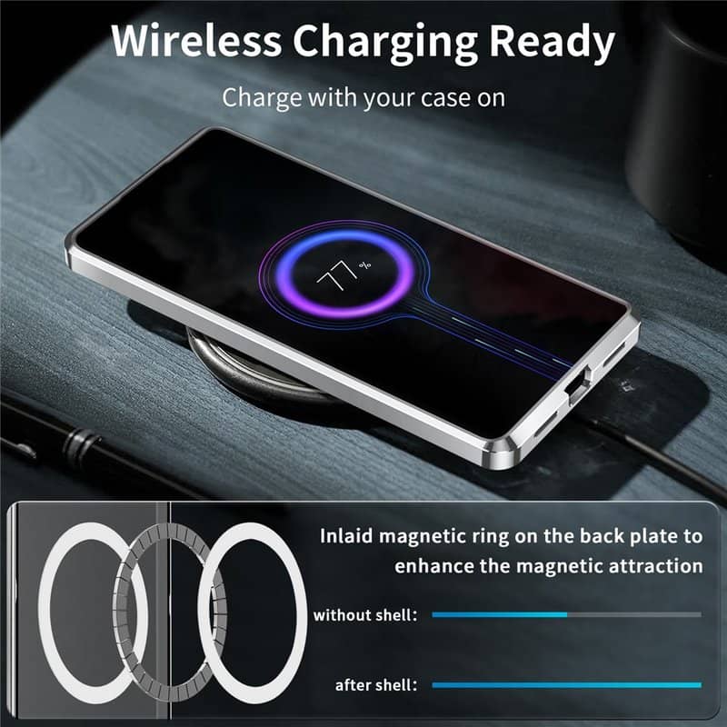 Magsafe Калъф за Samsung Note 10 Plus, Metal Case, Сребрист (5)