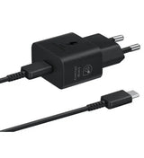 Оригинално Зарядно Samsung 25W 220v Super Fast Charger LS с USB-C Кабел EP-T2510EBE, Черен (Bulk)