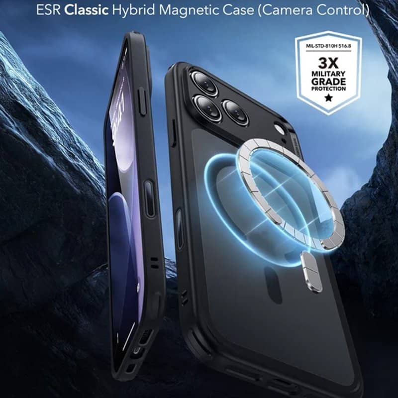 Magsafe Матов Калъф за iPhone 18 Pro Max, ESR Classic Hybrid Frosted Case, Черен (2)