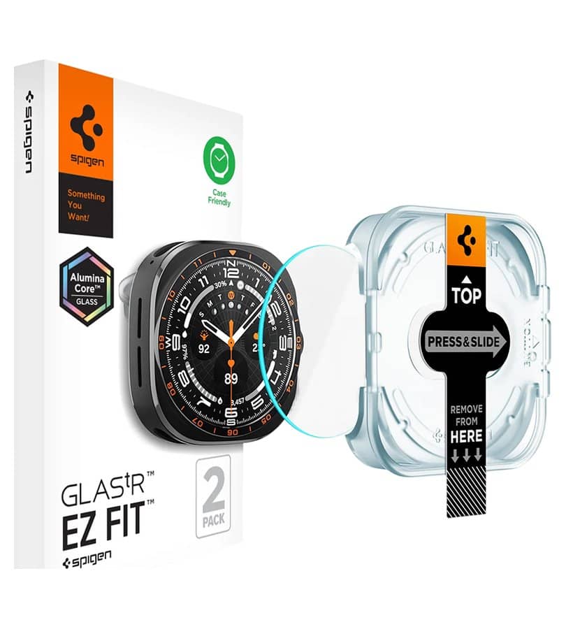 Стъклен Протектор за Samsung Watch Ultra 2 47mm, Spigen Glas.tR EZ Fit 2бр., Прозрачен (7)