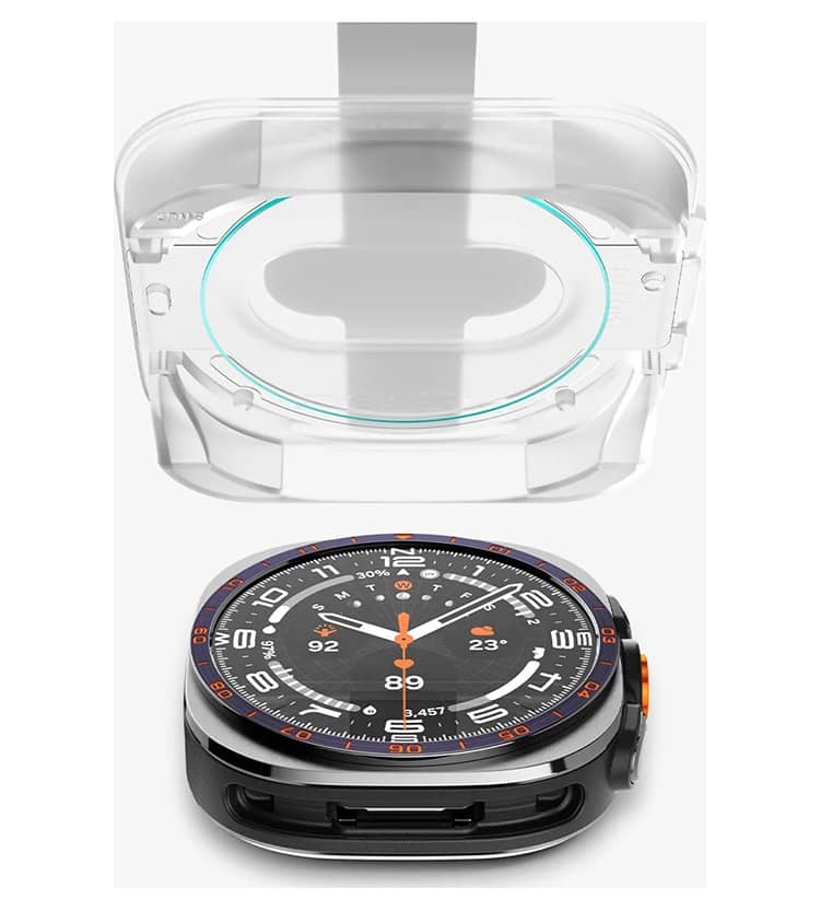 Стъклен Протектор за Samsung Watch Ultra 2 47mm, Spigen Glas.tR EZ Fit 2бр., Прозрачен (4)