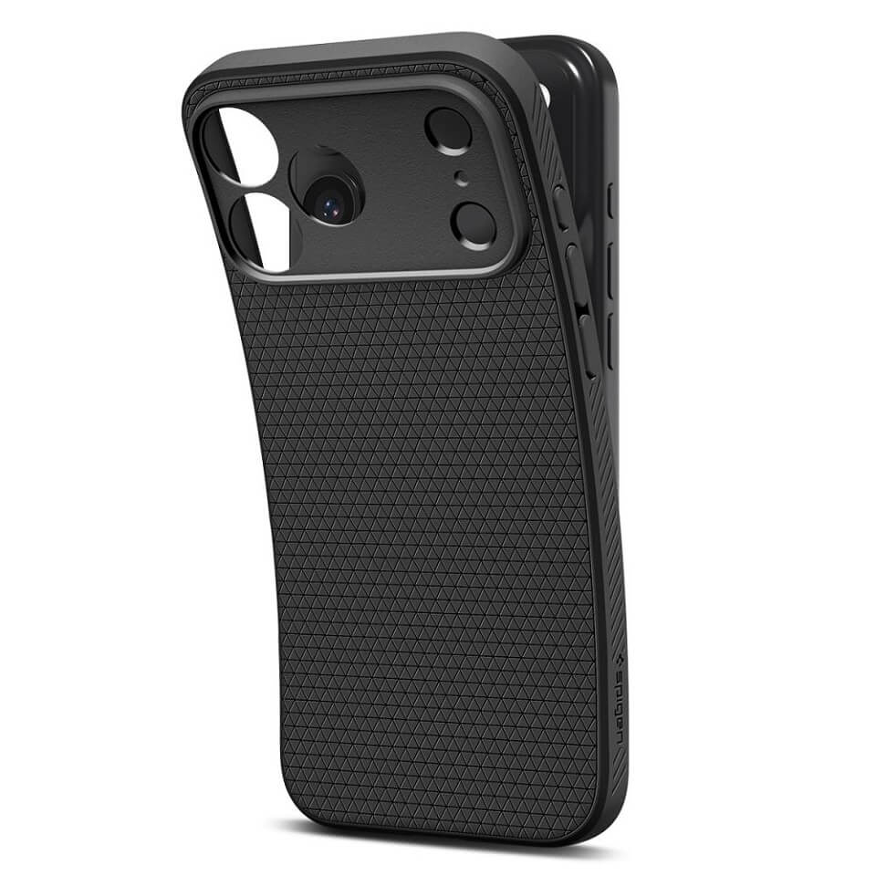 Противоударен Калъф за iPhone 18 Pro Max, Spigen Liquid Air Case, Черен (3)