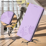 Кожен Kалъф с Джобове за Xiaomi 17T, GKK RFID Wallet Book Case, Лилав (3)
