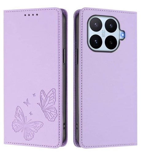 Кожен Kалъф с Джобове за Xiaomi 17T, GKK RFID Wallet Book Case, Лилав