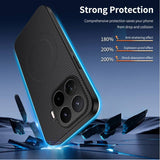 Magsafe калъф за Xiaomi 17T Pro, GKK Carbon Texture Mag Case, Черен (5)