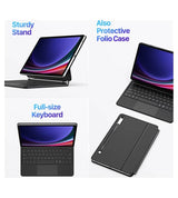 Калъф с Клавиатура и Тъчпад за Samsung Tab S10 Lite/ S10 FE/ S9 FE/ S9, Dux Ducis Magnetic Keyboard Case, Черен (25)