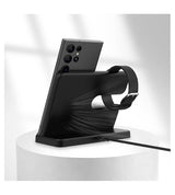 Безжично Зарядно за Samsung, GKK 3in1 Charging Station 15W, Черен (2)