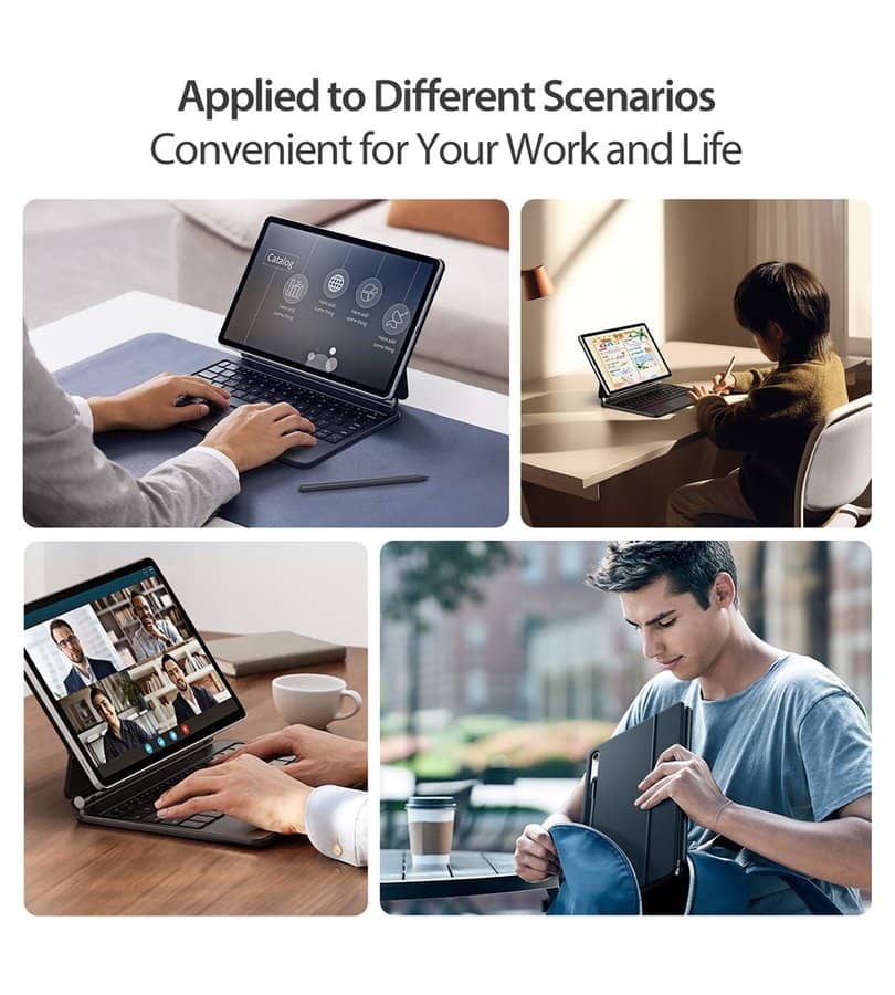 Калъф с Клавиатура и Тъчпад за Samsung Tab S10 Lite/ S10 FE/ S9 FE/ S9, Dux Ducis Magnetic Keyboard Case, Черен (24)
