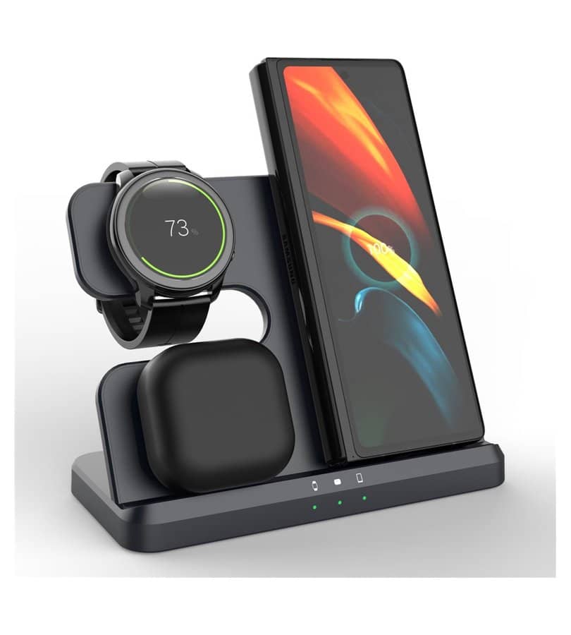 Безжично Зарядно за Samsung, GKK 3in1 Charging Station 15W, Черен (4)