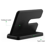 Безжично Зарядно за Samsung, GKK 3in1 Charging Station 15W, Черен (14)