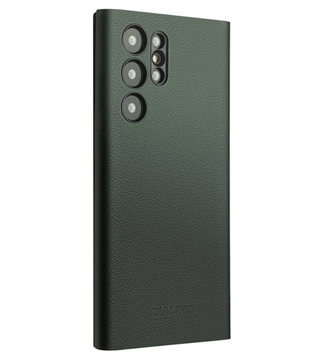 Активен Кожен Калъф за Samsung S24 Ultra, Qialino Smart View Book Case, Зелен (3)