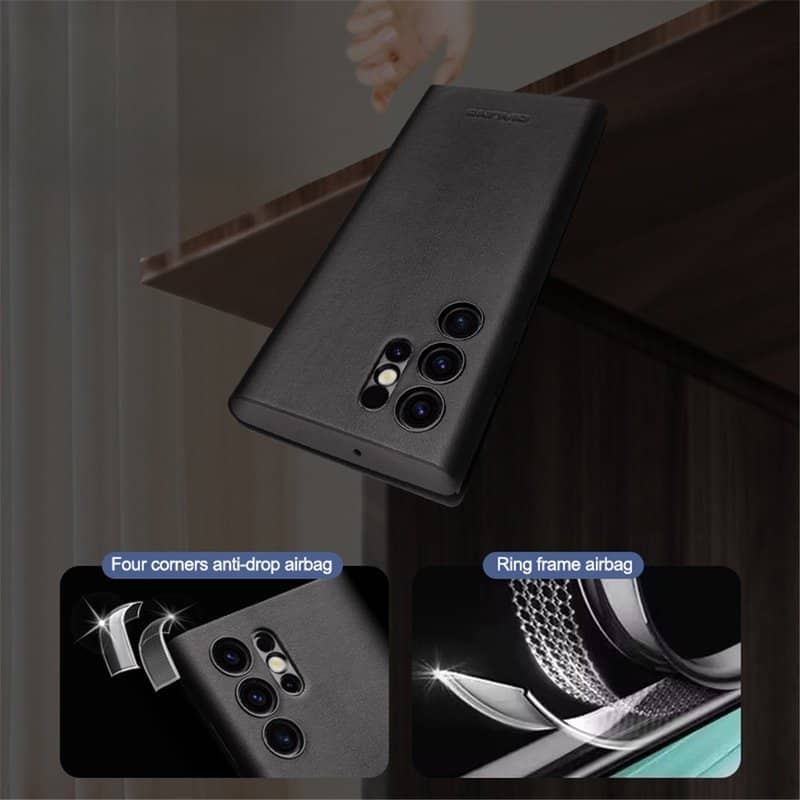 Активен Кожен Калъф за Samsung S24 Ultra, Qialino Smart View Book Case, Зелен (7)