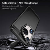 Противоударен Калъф за Huawei Pura 70 Ultra, Premium Carbon Case, Черен (14)