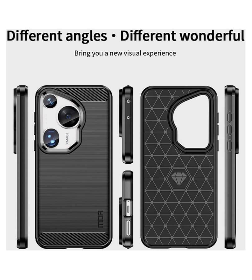 Противоударен Калъф за Huawei Pura 70 Ultra, Premium Carbon Case, Черен (17)