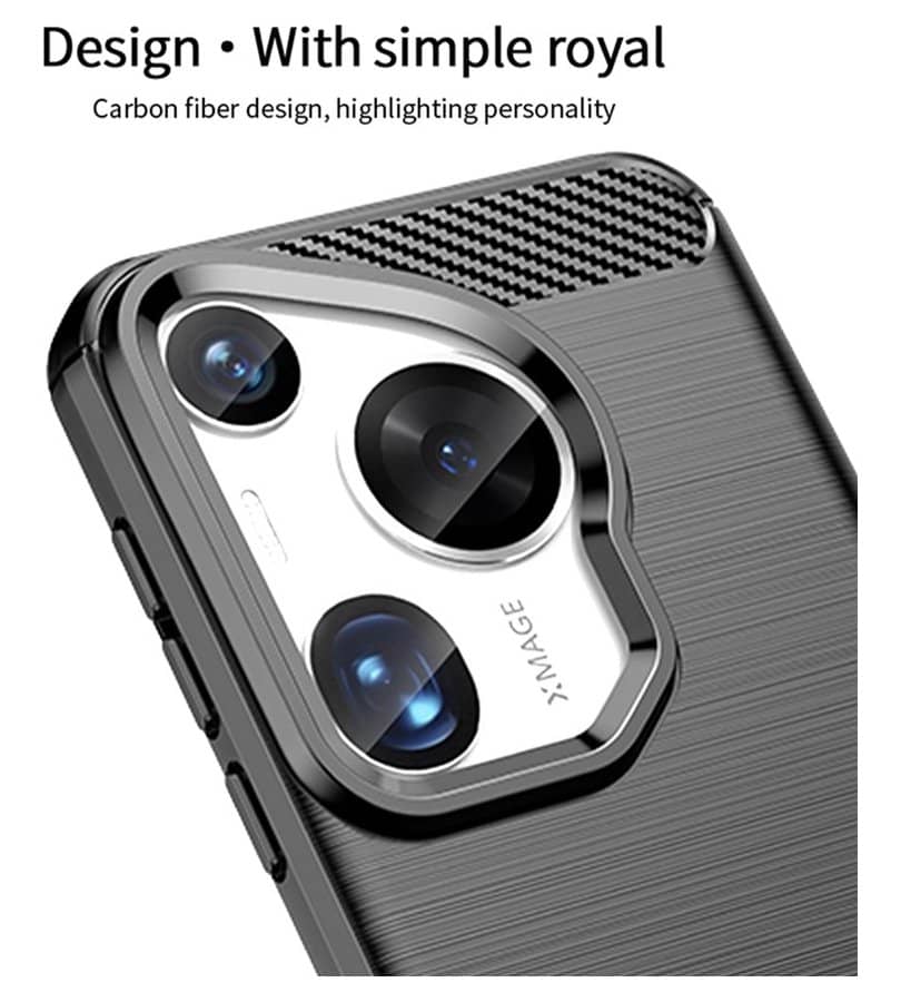 Противоударен Калъф за Huawei Pura 70 Ultra, Premium Carbon Case, Черен (13)