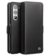 Кожен Калъф за Samsung Z Fold 5, Qialino Leather Book Case, Черен