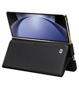 Кожен Калъф за Samsung Z Fold 5, Qialino Leather Book Case, Черен (3)