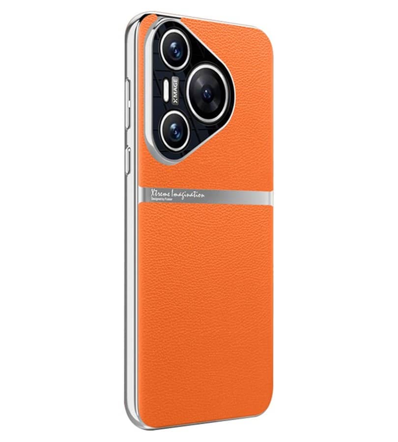 Кожен Калъф за Huawei Pura 70, GKK Leather Case, Оранжев (4)