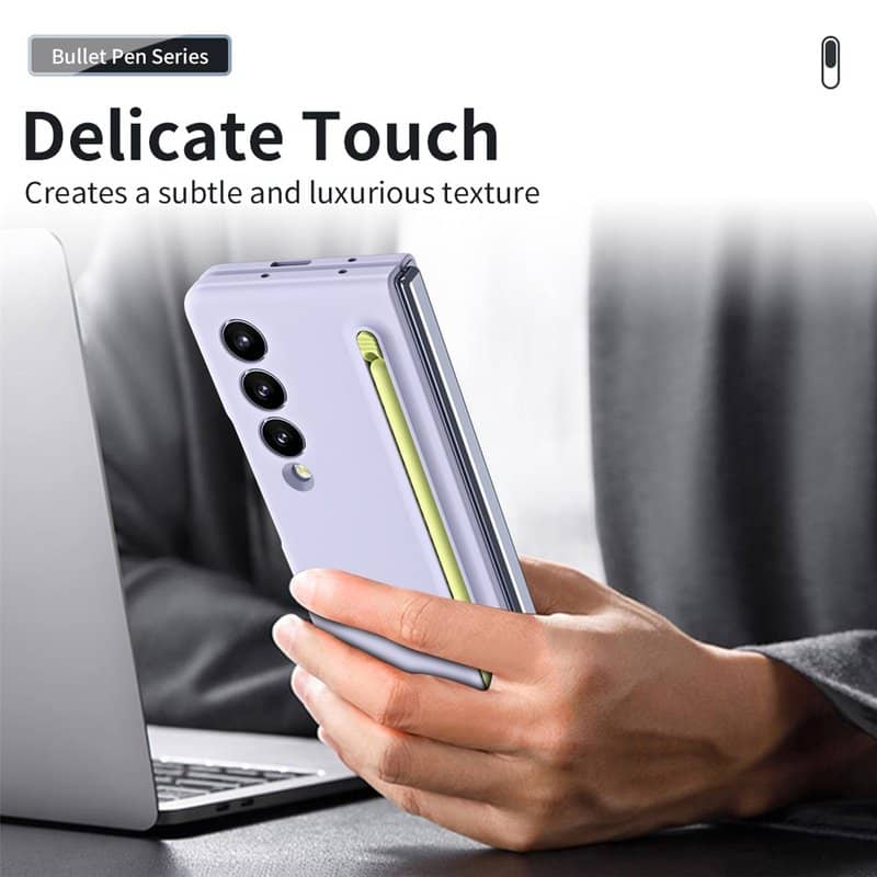 Калъф за Samsung Z Fold 3, GKK Stylus Hard Case, Лилав (5)