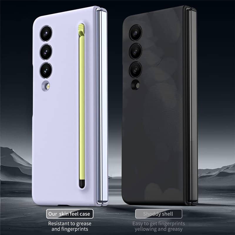 Калъф за Samsung Z Fold 3, GKK Stylus Hard Case, Лилав (7)