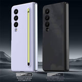 Калъф за Samsung Z Fold 3, GKK Stylus Hard Case, Лилав (7)