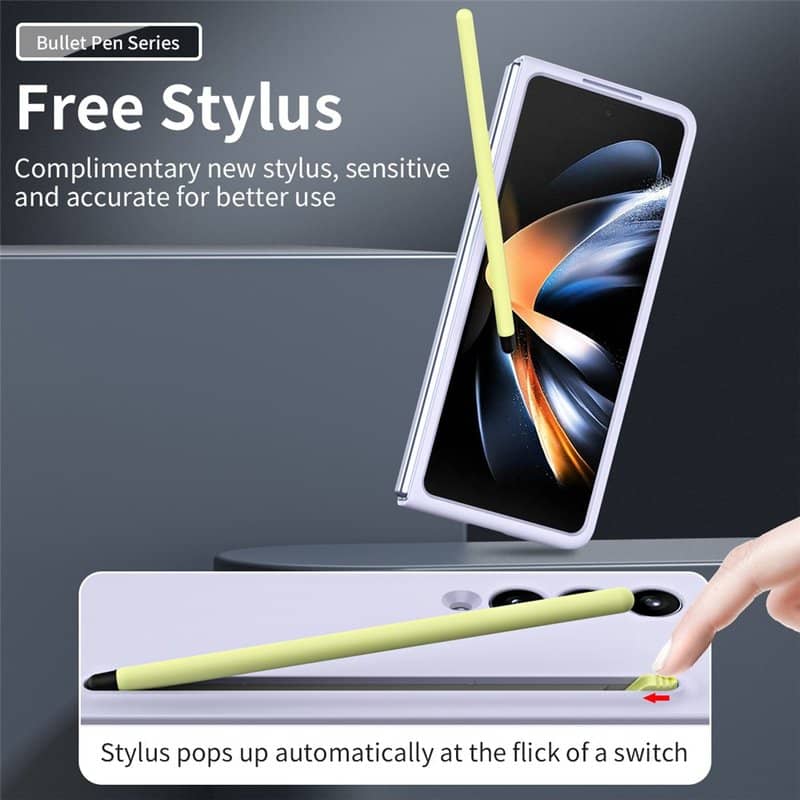 Калъф за Samsung Z Fold 3, GKK Stylus Hard Case, Лилав (3)