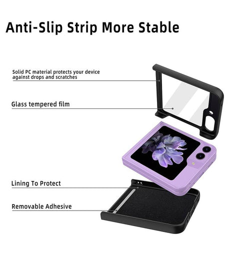 Калъф с Изящна Декорация за Samsung Z Flip 5, Bling Case, Лилав (8)