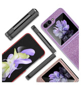 Калъф с Изящна Декорация за Samsung Z Flip 5, Bling Case, Лилав (10)