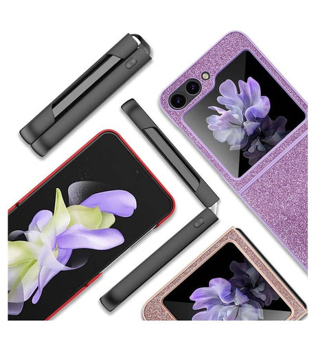 Калъф с Изящна Декорация за Samsung Z Flip 5, Bling Case, Лилав (10)