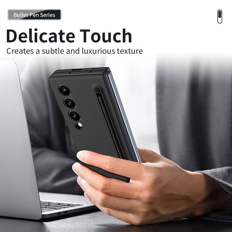 Калъф за Samsung Z Fold 3, GKK Stylus Hard Case, Черен (5)