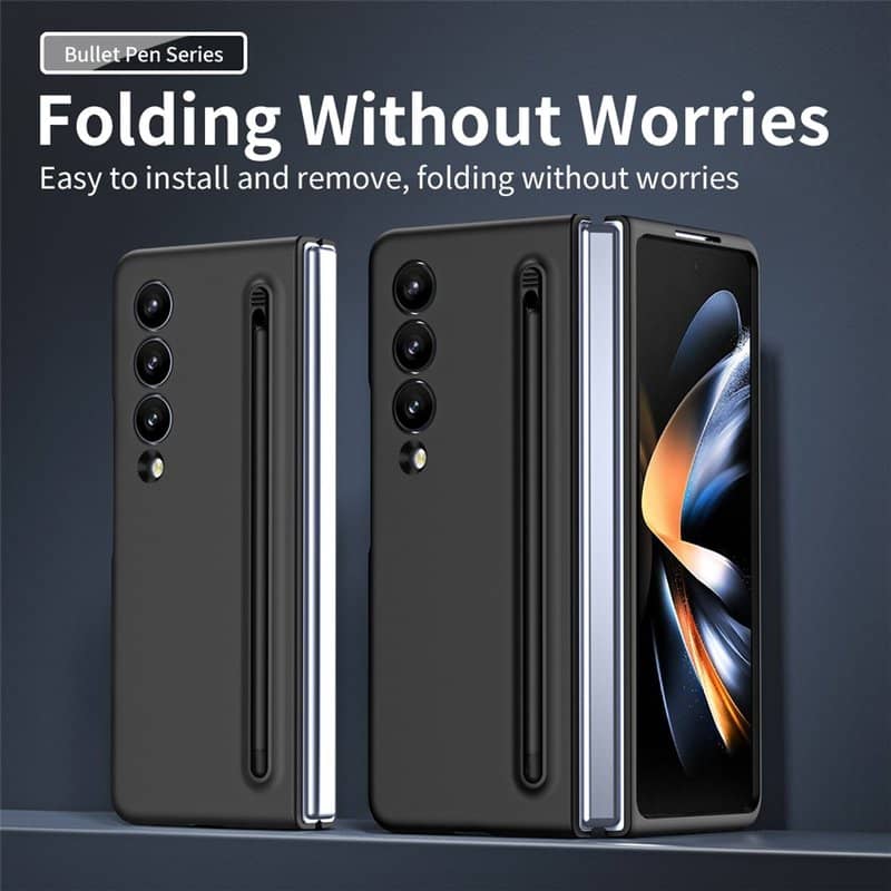 Калъф за Samsung Z Fold 3, GKK Stylus Hard Case, Черен (6)