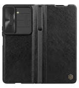 Калъф с S Pen Поставка за Samsung Z Fold 5, Nillkin Qin Pro Leather Case, Черен (7)