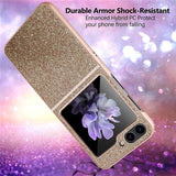 Калъф с Изящна Декорация за Samsung Z Flip 5, Bling Case, Лилав (7)