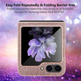 Калъф с Изящна Декорация за Samsung Z Flip 5, Bling Case, Лилав (6)