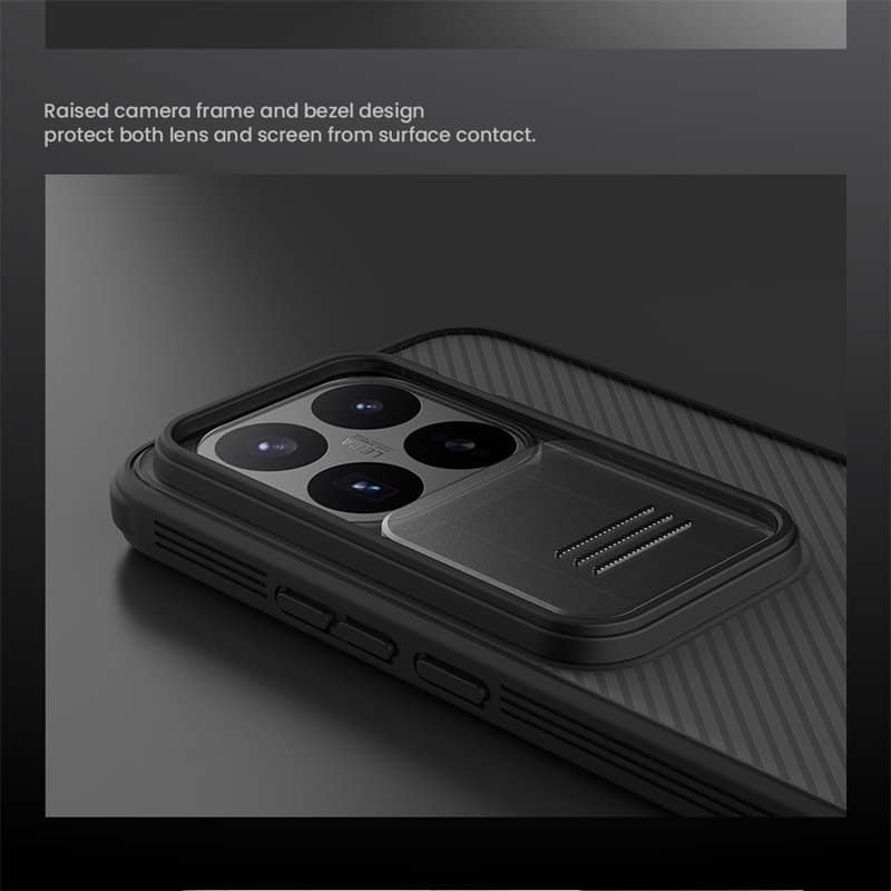 Калъф с Плъзгач за Камера за Xiaomi 17T Pro, Nillkin CamShield Pro Case, Черен (5)