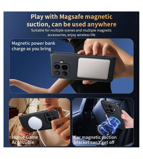 Magsafe калъф за Xiaomi 17T Pro, GKK Leather Case, Черен (5)