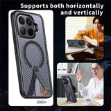 Magsafe Калъф за Xiaomi 17T Pro, GKK Kickstand Magnetic Vent Case, Черен (6)