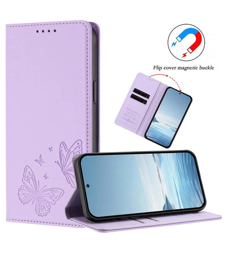 Кожен Kалъф с Джобове за Xiaomi 17T Pro, GKK RFID Wallet Book Case, Лилав (7)