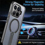 Magsafe Калъф за Xiaomi 17T Pro, GKK Kickstand Magnetic Vent Case, Черен (2)