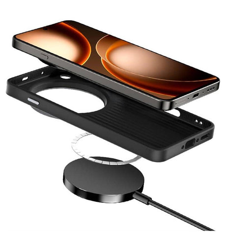 Magsafe Калъф за Oppo Find X9 Ultra, GKK Carbon Desigh Case, Черен (7)