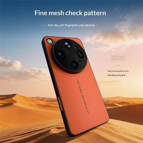 Magsafe Kалъф за Oppo Find X9 Ultra, GKK Leather Texture Case, Оранжев (2)