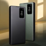 Активен Кожен Калъф за Samsung S26 Ultra, Qialino Smart View Book Case, Зелен (8)