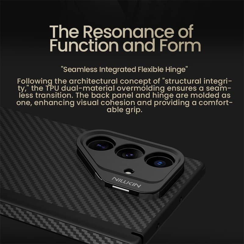 Magsafe Калъф за Samsung Z Fold 7, Nillkin Aramid Fiber CarboProp Case, Черен (17)