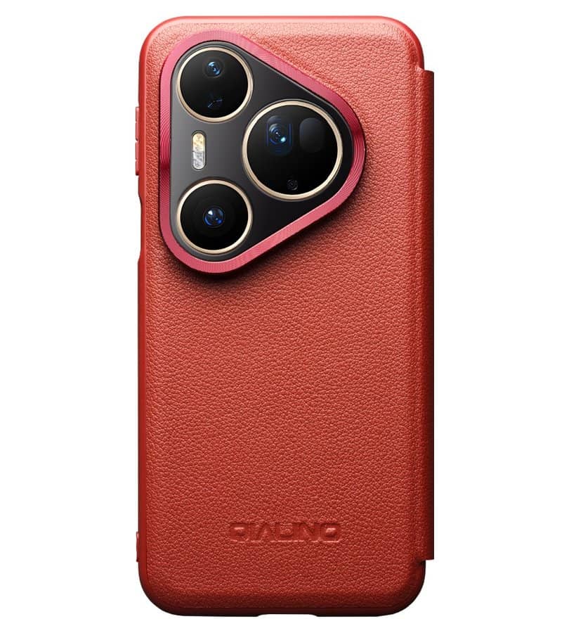Активен Калъф за Huawei Pura 80 Pro, Qialino Smart Book Case, Червен (9)