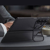 Magsafe Калъф за Samsung Z Fold 7, Nillkin Clear CamShield Prop Magnetic Case, Черен (9)